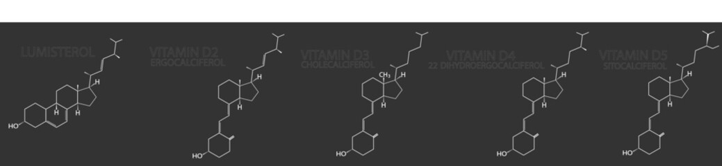 Vitamin D molecular skeletal chemical formula.