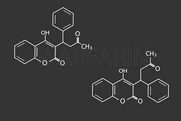 Warfarin molecular skeletal chemical formula.
