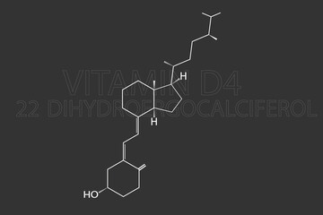 Vitamin D4 molecular skeletal chemical formula.