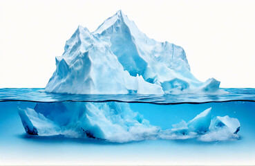 Iceberg cut out isolated on white background