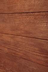 Obraz premium Vintage brown wood background texture with knots and nail holes. Old painted wood wall. Brown abstract background. Vintage wooden dark horizontal boards. Front view with copy space