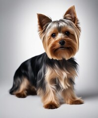 cute Yorkshire terrier, isolated white background

