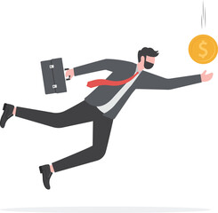 Investment opportunity, catching bargain stock or mutual funds, grab winning profit or earning concept, businessmen jump to catch golden money.

