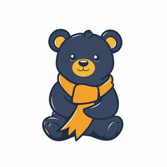 Adorable Teddy Bear Vector Logo Illustration