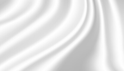 Abstract background, luxurious white fabric or fluid waves or folds of satin silk background. White silk fabric.