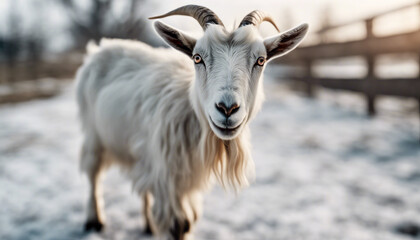 cute goat, isolated white background, full body
