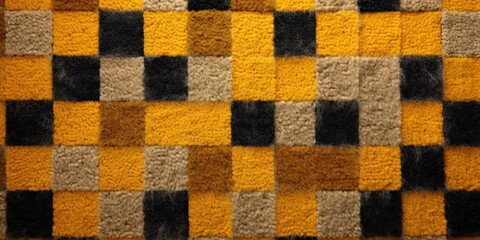 Mustard square checkered carpet texture