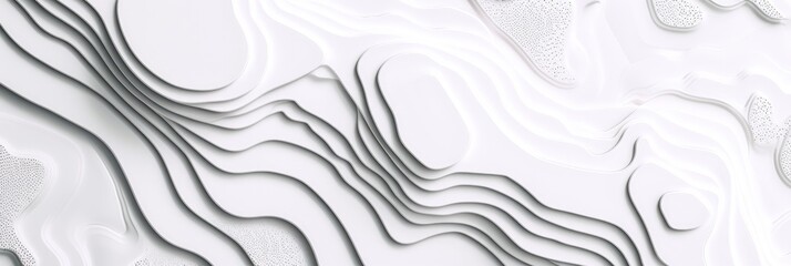 Flat Two-Color Website Background, White with Light Grey Topographic Map Style Lines