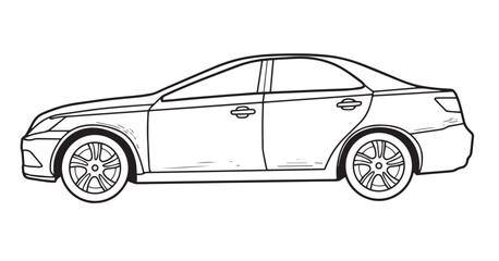 Sedan car outline side view