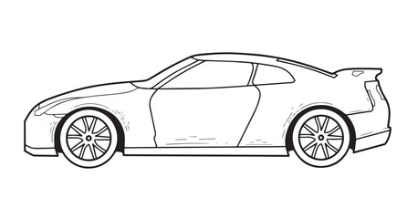 Sports car outline side view