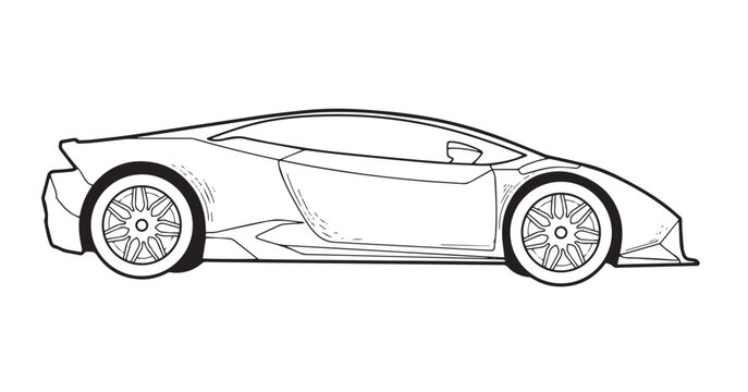 Super car outline side view