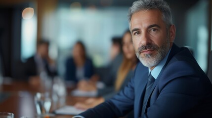 Corporate attorney in a boardroom, negotiating complex business deals and contracts