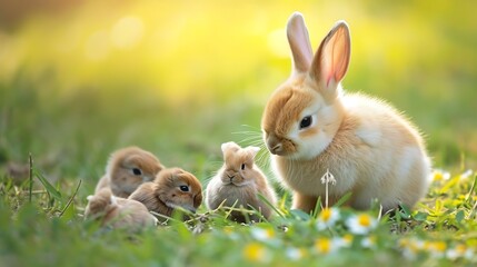 Cute baby animals fuzzy chicks and bunnies