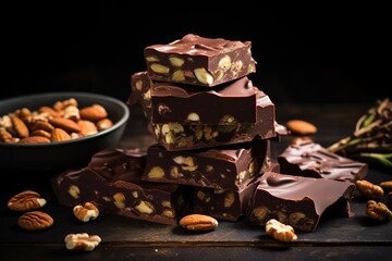 Whether you prefer a classic peppermint bark or a more adventurous variation, Christmas chocolate bark is a delightful addition to any holiday celebration, Ai Generated