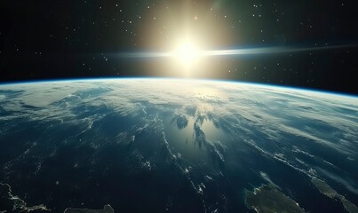 A picture of Earth from a spaceship - obrazy, fototapety, plakaty