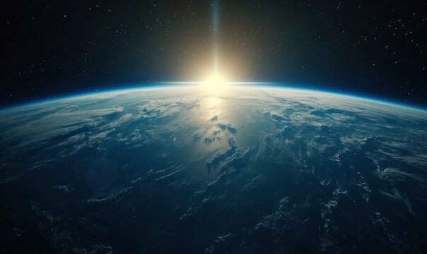A picture of Earth from a spaceship