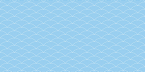 Azure Scalloped Waves Backdrop,  a seamless pattern of scalloped waves in a refreshing azure blue, perfect for vibrant and dynamic design projects.