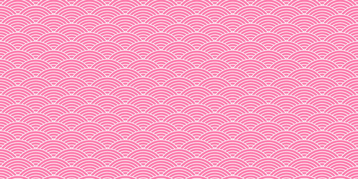 Blush Pink Scalloped Waves, a delicate blush pink pattern of scalloped waves, ideal for soft and feminine design themes