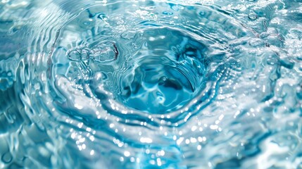 A mesmerizing swirl of cerulean water, gently rippling and reflecting the light, set against a pristine white backdrop. Generated by ai