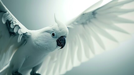 manipulation of a white parrot