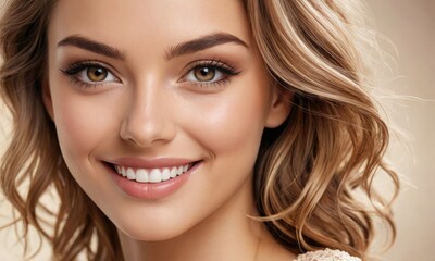 Obraz premium Creamy Tiramisu Dreams: Young Woman's Fashion Portrait in Irresistible Layers