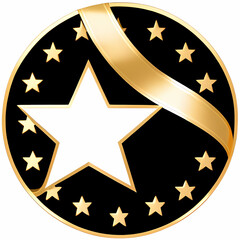 gold star on blue