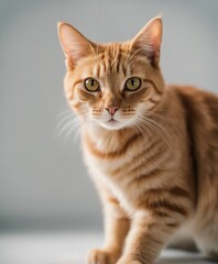 Obraz premium cute orange tabby cat, isolated white background, full body 