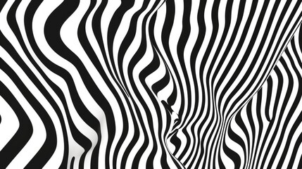 Black and White Background with Vertical and Horizontal Lines, Featuring Wavy Lines and Organic Shapes