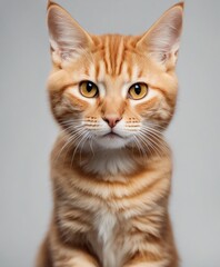 Obraz premium cute orange tabby cat, isolated white background, full body 