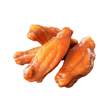 BBQ fried chicken wings isolated on transparent background, png