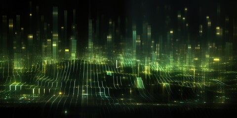 Olive Futuristic Data Stream Abstract Background