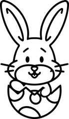 Obraz premium easter rabbit in egg line drawing