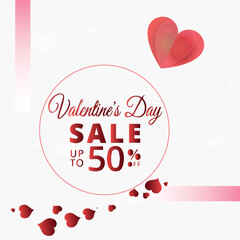 best qualitySpecial offer Valentine's day sale banner with red 3d hearts and advertising discount text decoration. Vector illustration.