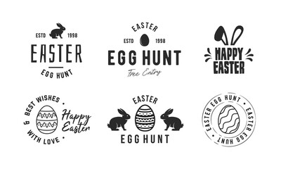 Easter labels, emblems and logos.  Trendy simple design. Easter design Template. Vector illustration