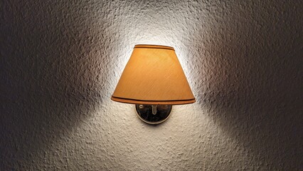 Lampenschirm an Wand mit Raufaser Tapete