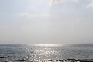 natural background beautiful sea with sun shine and blue sky