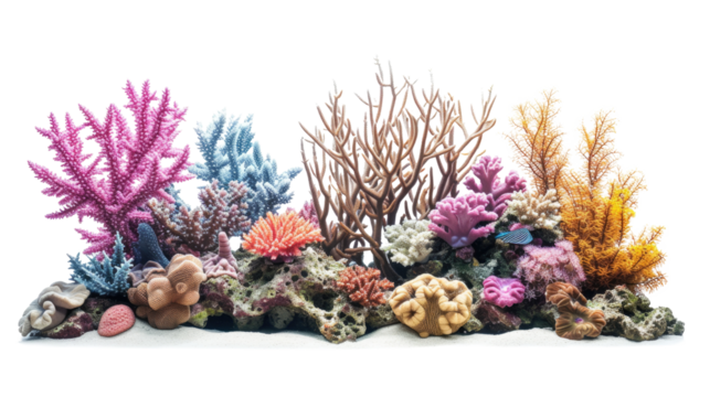 Colorful coral isolated on transparent background