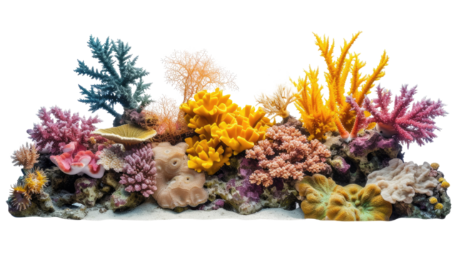 Colorful coral isolated on transparent background