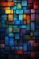 Abstract colors and geometric shapes on a wall