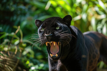 A black panther's amusing antics, sparking laughter