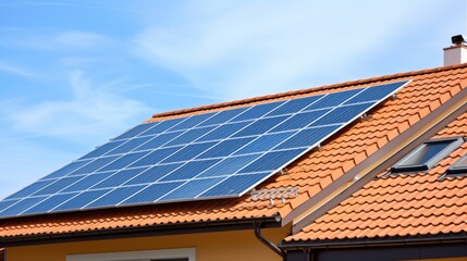 Solar Panels Adorning a Suburban Home