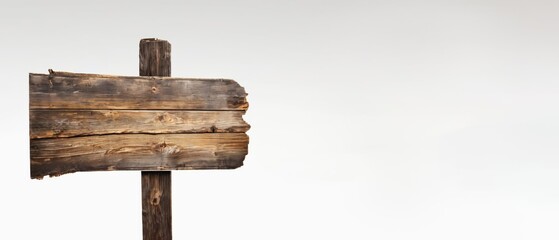 Foot sign board made of planks on a light background, wood texture, wooden background for design
