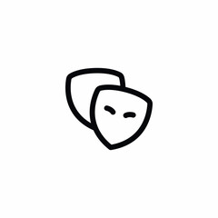 Theatre Drama Masks Emotional Vector Icon Sign Symbol