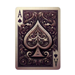 Ace card isolated on white background