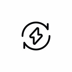Energy Circulation Recharge Vector Icon Sign Symbol