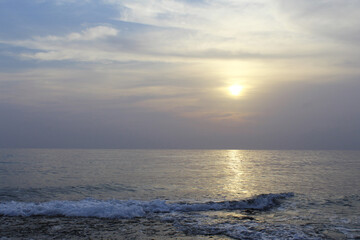 Fototapeta na wymiar natural background beautiful sunset over the sea