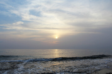 Fototapeta na wymiar natural background sunset over the sea