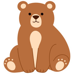 cute bear sitting cartoon for kids illustration