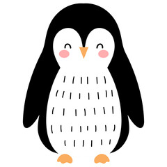 cute penguin cartoon for kids illustration