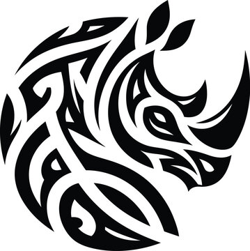 modern tribal tattoo wolf, abstract line art of animals, minimalist contour. Vector